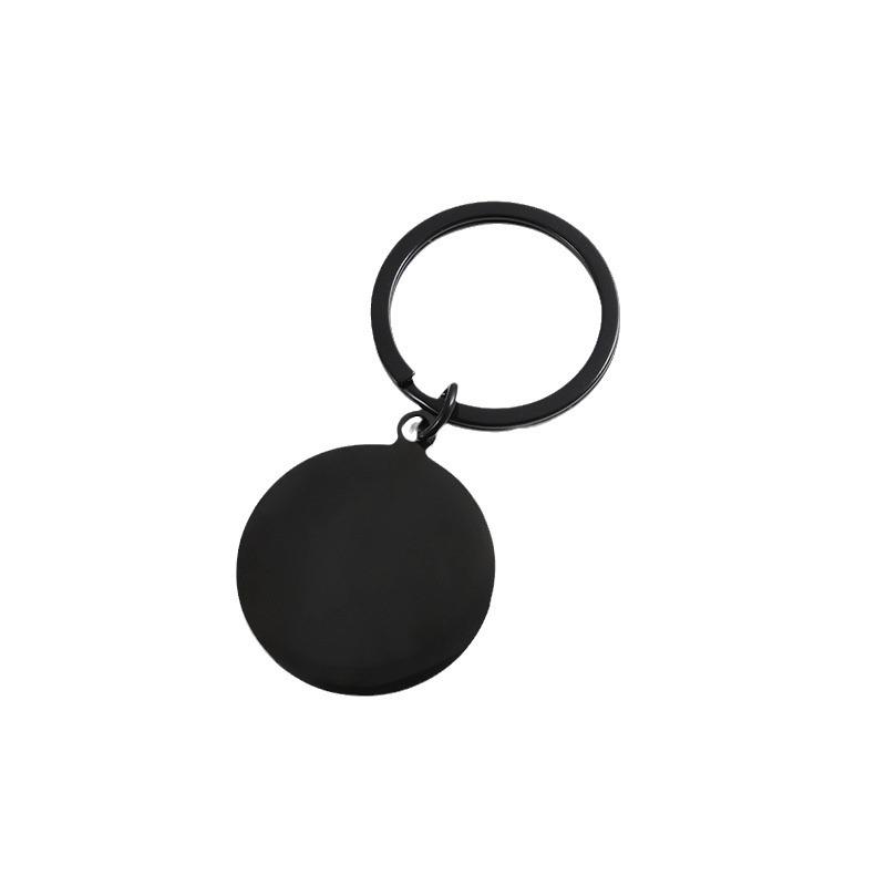 Laser-Printed Stainless Steel Round Keychain - Engravable Gift Item