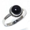 Natürlicher Schwarzer Onyx Edelstein Handgefertigt 925 Massiv Sterlingsilber Ring Größe 10 b8K39