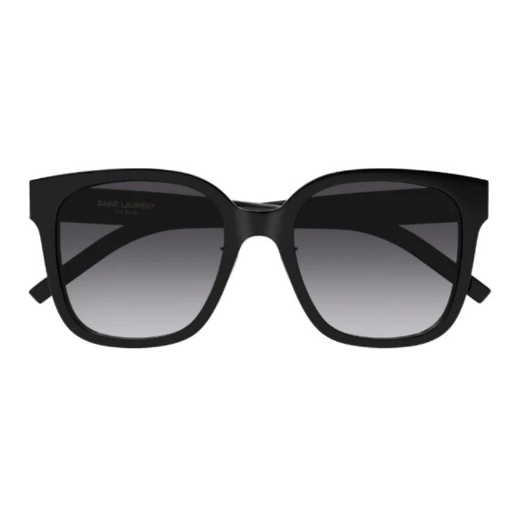 Saint Laurent Klassische Logo Arm Quadratische Sonnenbrille Damen Sonnenbrille Schwarz SLM105002