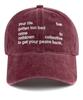 Bichiseuaenkeulim Your Life Stone-Washed Ball Cap-Burgundy