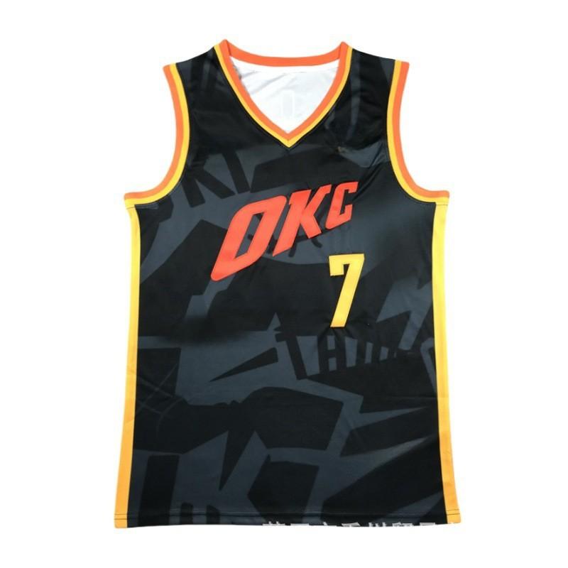 OKC Thunder Basketbalový dres Pánský Bavlněný Týmový úbor Tréninkový Zápas Fanouškovské oblečení Modrá Černá Oranžová S M L XL XXL