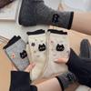 Warm Wool Socks Children'S Medium Tube Socks Seasonal Thickened And Velvet Cute Cat Cartoon Winter Stockings