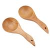 2pcs Cooking Spoon Exquisite Anti Stick Wooden Ladle for Kitchen Salad Mixing Stirring