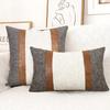 NEUE Kissenbezüge Kissen Leinen Patchwork Bauernhaus Kissenbezug Leder Kissenbezüge für Sofa Couch Kissenbezug Heimdeko
