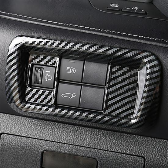 Carbon Fiber pattern Headlight Switch Frame Trim For Toyota Highlander -