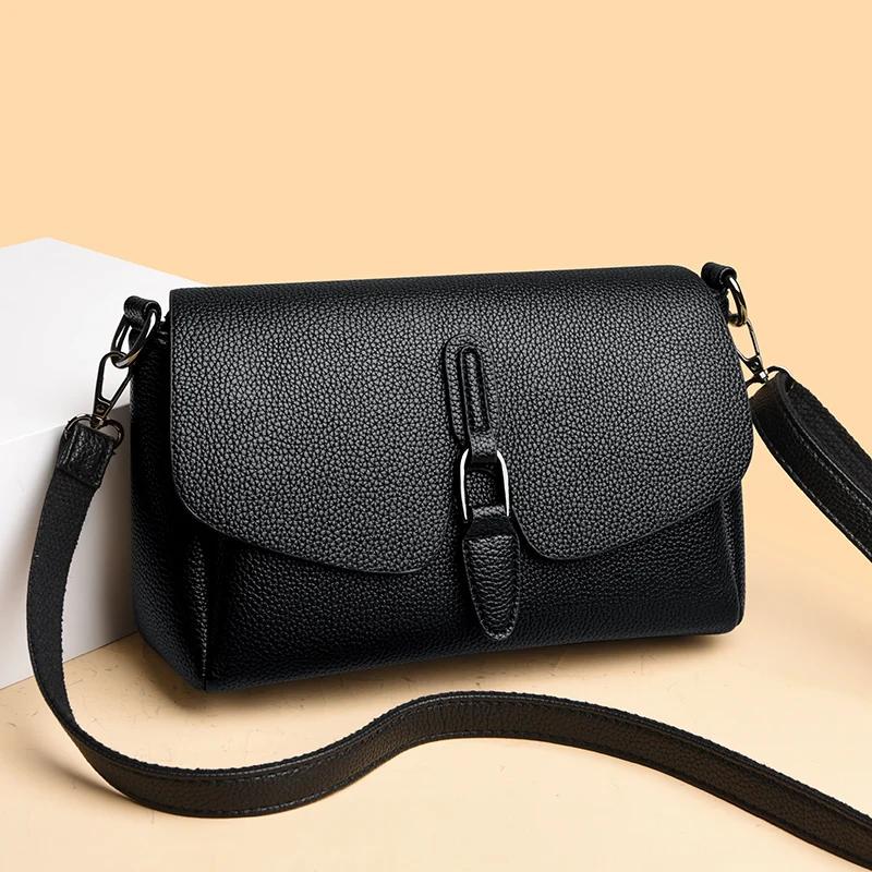 New Soft Leather Crossbody Bags for Women Luxury Handbags Women Bags Designer Female Casual Hand Shoulder Bag
