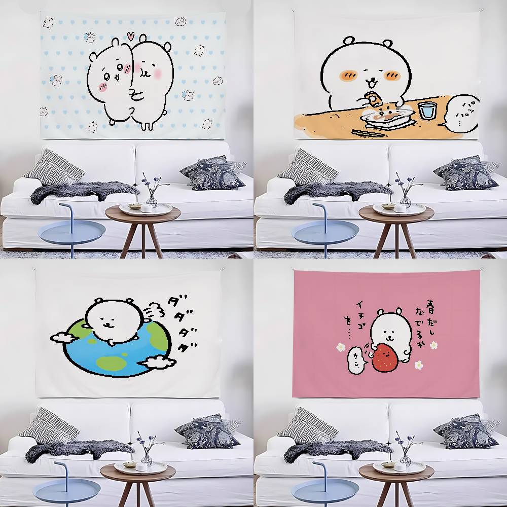 JJoke Bear Kawaii Tapestry Wall Hanging Tapestry Art Deco Blanket Curtain Hanging At Home Bedroom Living Room Decor