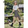 Betu Women's Plaid Irregular Hem Mini Skirt