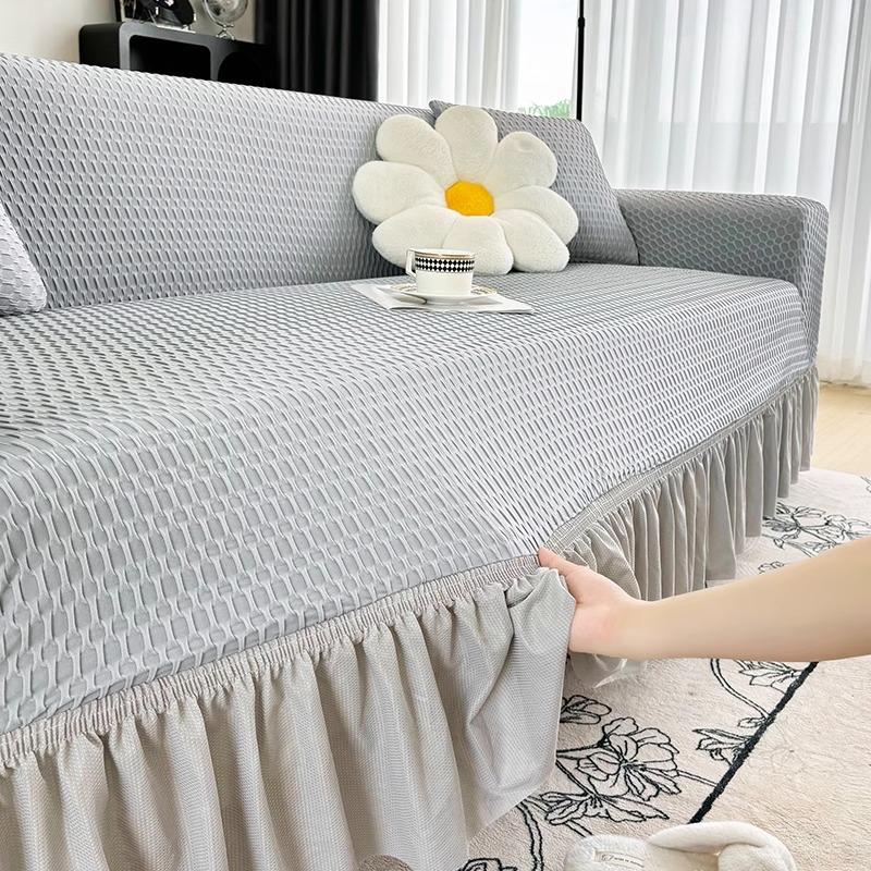 New Elastic Anti Slip Sofa Cover with Ice Silk Universal All In One Summer Skirt Edge Cool Cover Fabric