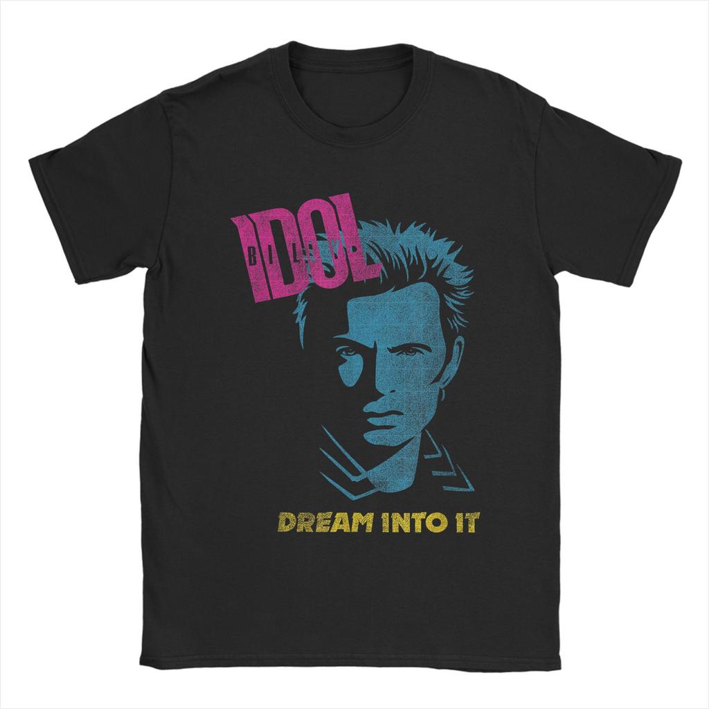 Billy Idol English Singer Album T Shirts Men 100% Cotton Fashion for Male T-Shirt Round Neck  Tees Short Sleeve Clothes Original