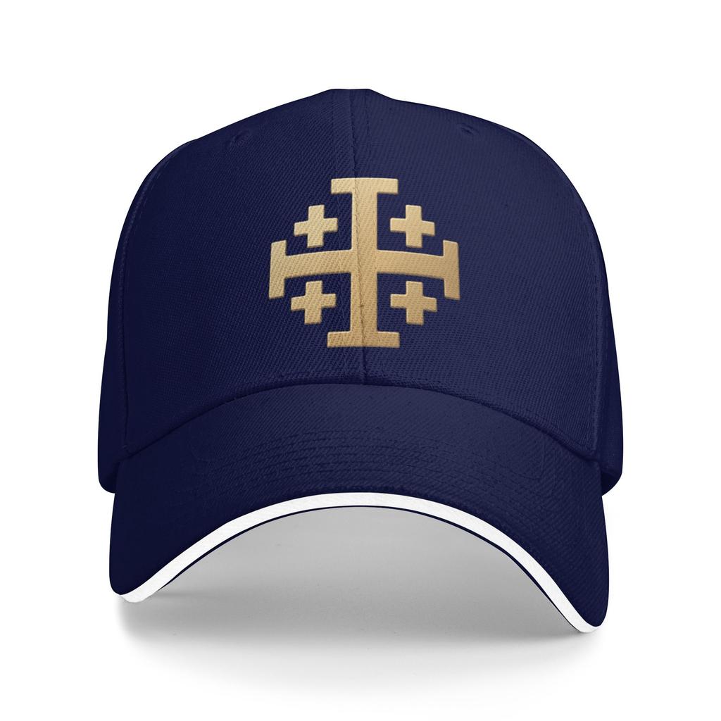 Knight Jerusalem Cross Christian Sandwich Baseball Cap Casual Washed Templar Jesus Snapback Cap Unisex Gift Adjustable Adult Hat