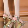 Internet Celebrities Ins Transparent Crystal Rhinestone Sandals Female 2025 New Summer Fairy Style Stiletto Fashion High Heels