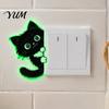Cute Cat Light Switch Decals Glow in The Dark Black Wall Sticker, Luminous Self-Adhesive Waterproof Plates for Renters Decal, Decorative Room