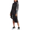 Adidas Originals Blue Version Series Sequin Trim Irregular Hem High Neck Long Sleeve Dress Women Dresses Black HR3413