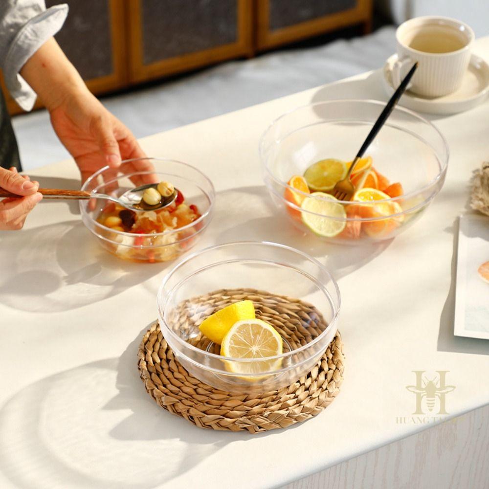 Thick Dessert Bowl Large Capacity Fruit Bowl Multi Size Acrylic Salad Bowl  Kitchen