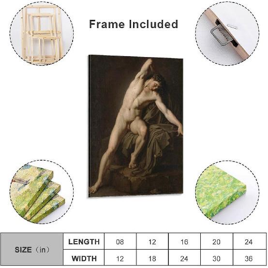 

ZMLLCJF Ню Арт, Портрет обнаженного мужчины, Академический ню Принт Холст Постер Декор для спальни Спорт Пейзаж Декор для офисной комнаты Подарок 12x18 дюймов(30x45cm) 12x18inch(30x45cm)