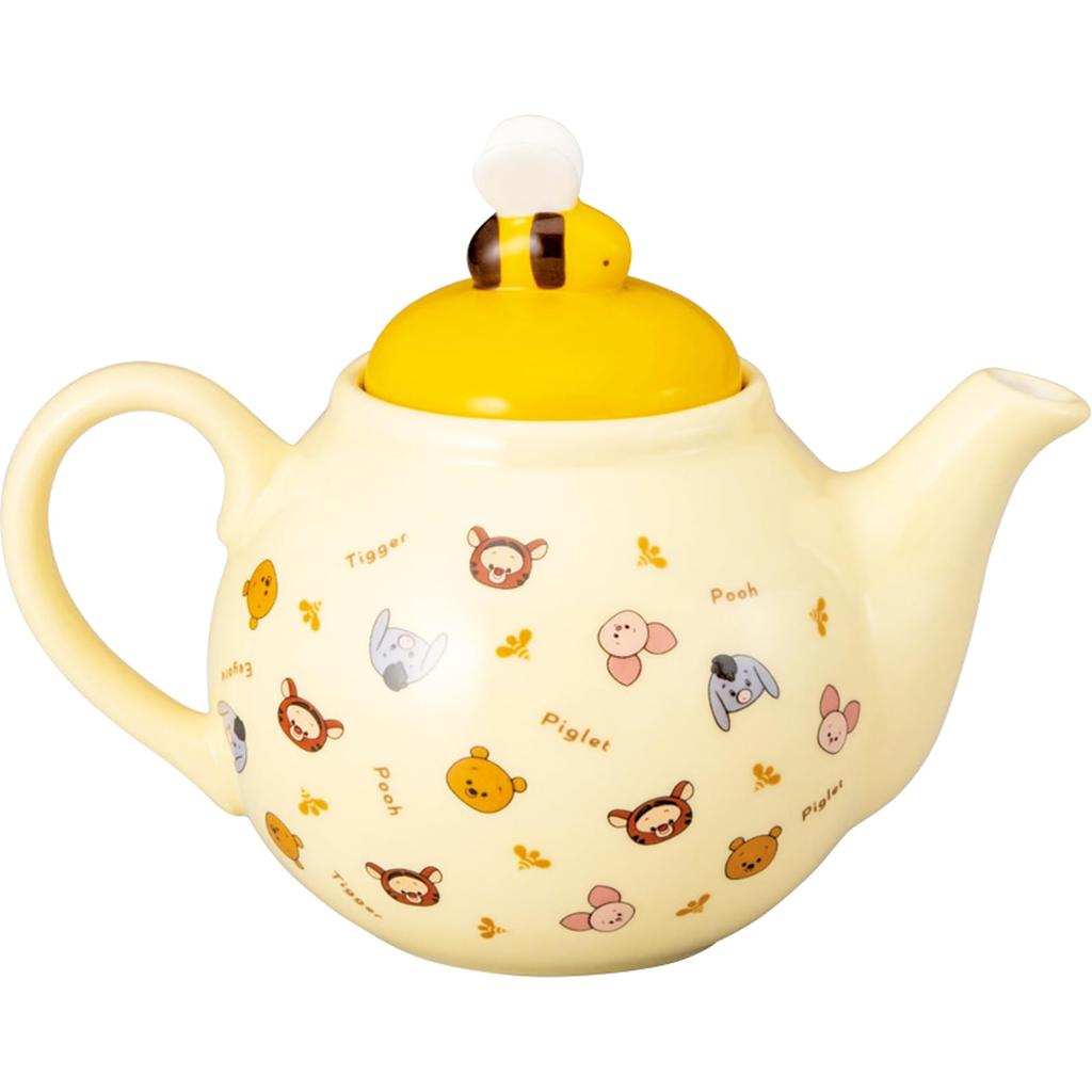 Disney the Yululun 18 x 14cm Winnie the Pooh Birthday Gift "Winnie Pooh" Teapot, Approx. Diameter, 500ml, Yellow, SAN4530, Tableware, Merchandise,