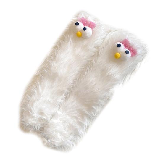 Funny Fuzzy Silly Socks for Women Fluffy Slipper Socks 3D Novelty Face Plush Socks Winter Warm Cute Floor Socks