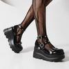 Fashion Platform Platform Outside Single Shoes Summer New Round Toe Shallow Rivet Metal Landslide Heel Mary Jane Shoes