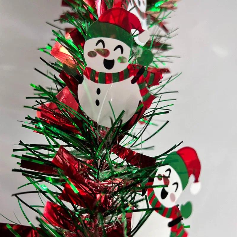 Christmas Red and Green Snowman Wreath Christmas Tree Decoration Bar Tabletop Decoration Party Home Staircase Decoration Props