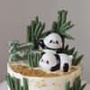 Adorable Panda Cake Decor - Cute Mori Style Bamboo Animal Birthday Ornaments for Kids