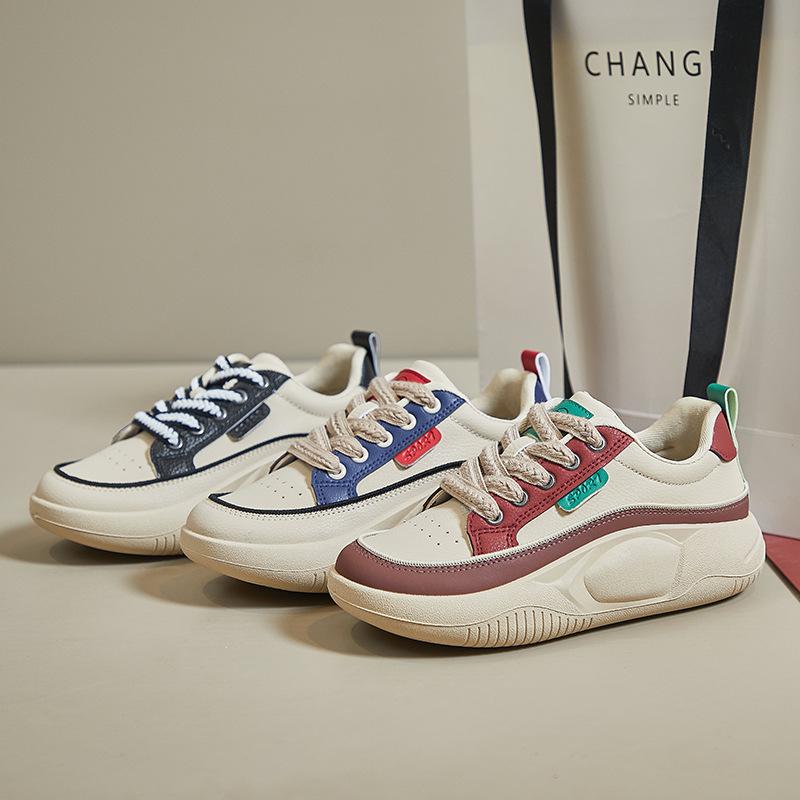 Spring White Shoes New Sports Running Female Student Height-enhancing Casual Shoes