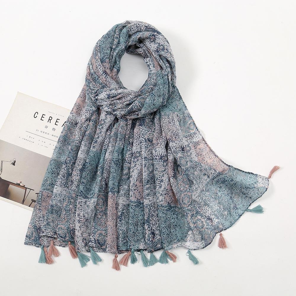 37 Designs Paisley Floral Thin Tassel Viscose Shawl Scarf Lady High Quality Wrap Pashmina Stole Bufandas Muslim Hijab Sjaal