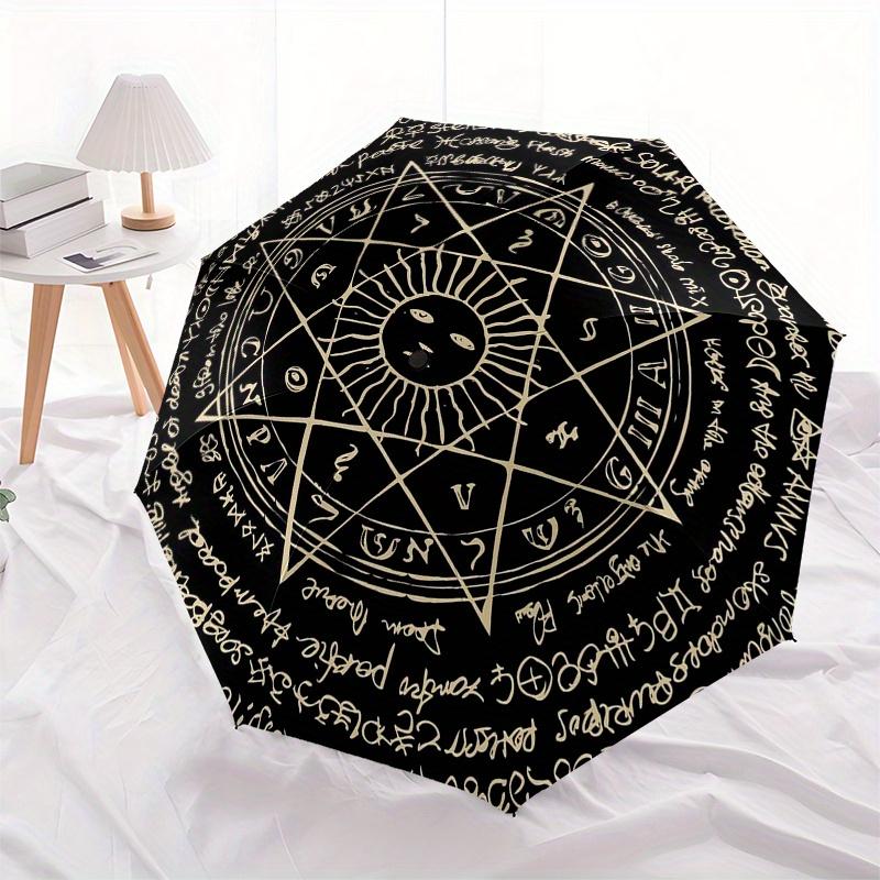 Golden Pentagram Symbol Tapestry - Mystic Alchemy Decor Umbrella, Christmas Gift Y358
