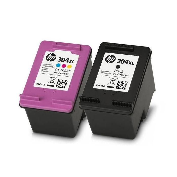 Pack de 2 Cartouches Compatibles HP 304 XL – Noir &amp; Couleur pour Imprimantes HP DeskJet &amp; Envy