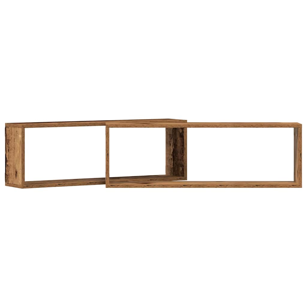 Wall Shelves 2 pcs Reclaimed Wood Look 80 x 15 x 26 cm Engineered Wood