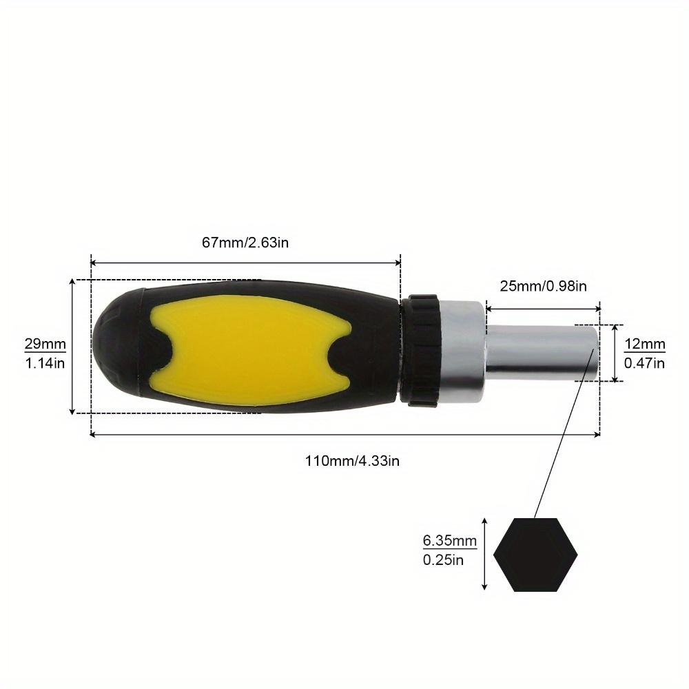 Маленькая трещоточная рукоятка 6,35 мм / 0,25 дюйма Шестигранная головка со встроенным магнитным кольцом Бытовая трещоточная отвертка. Red