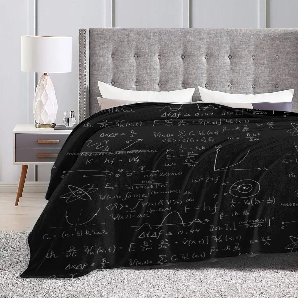 Funny Math Blankets Quantum Physics Airplane Travel Flannel Bedding Throws Super Soft Bedroom Customized Bedspread Gift