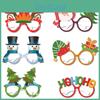 Christmas Themed Paper Glasses Kids Photo Booth Props For Festive Event Decor