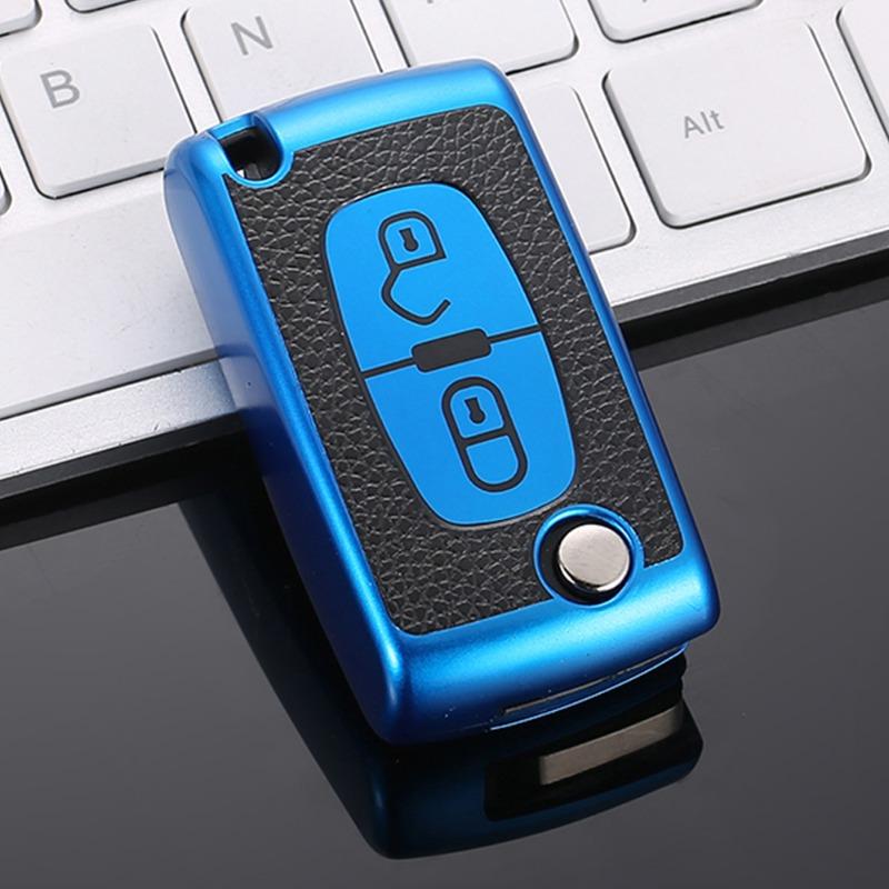 For Peugeot Partner Tepee 207 307 308 407 For Citroen C-Crosser C3 C4 Picasso Berlingo 2 Buttons Key Case Cover Case Keychain