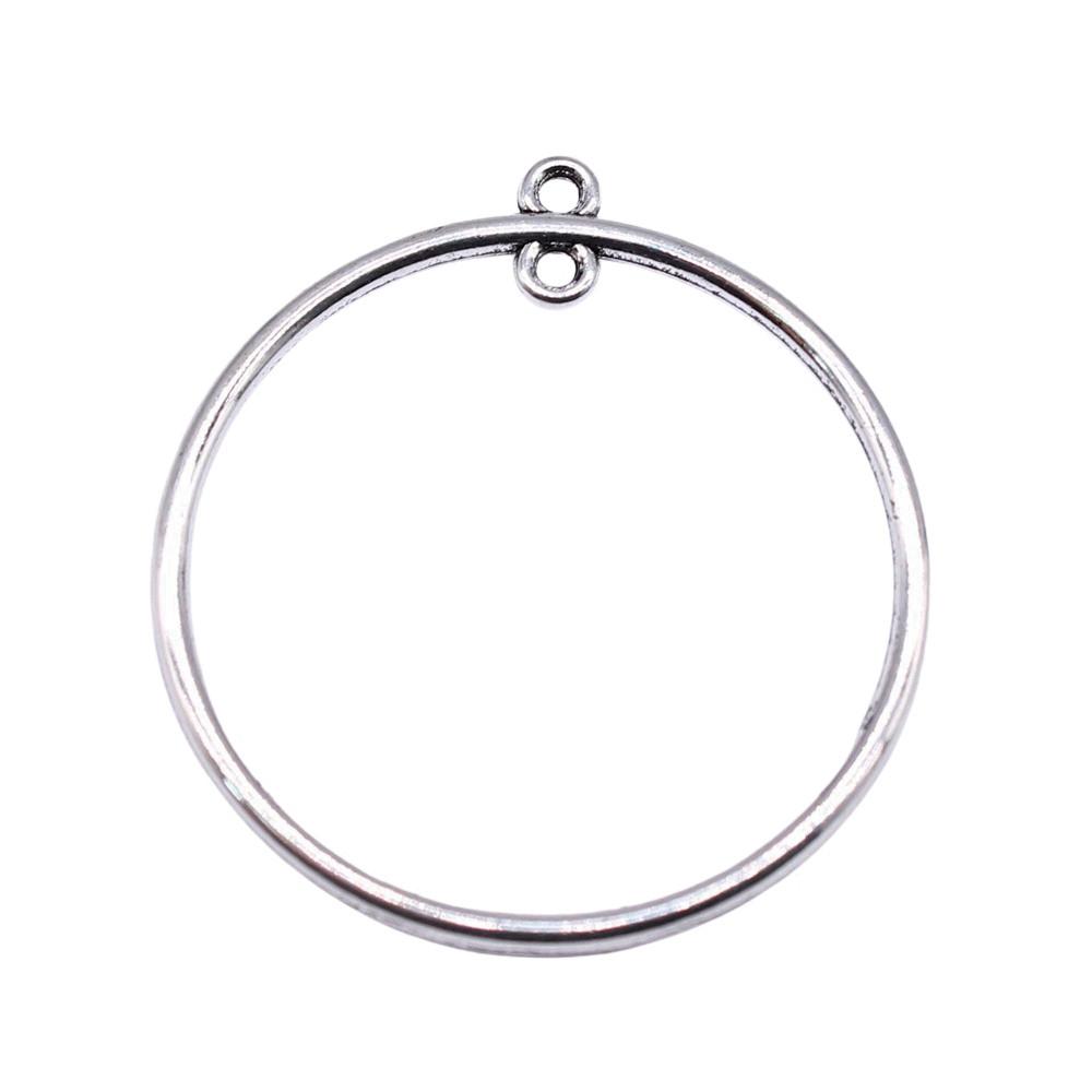 Irregular Oval Frame Connectors Moon Hammered Texture Links For Earring Making