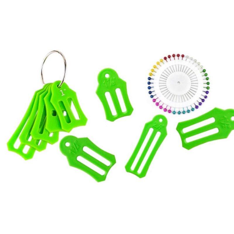 A25F-1Set For Sewing And Quilting Fabric Bias Tape Maker Set With 40 Multi-Color Quilting Pins