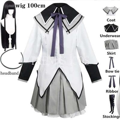 Anime Akemi Homura Cosplay Kostium Walki Mundur Pończochy Akemi Homura Stroje