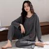 Pajamas Women's Spring and Autumn Pure Cotton Long-sleeved Trousers Women's Autumn Loose Can Be Worn Fashion Plaid Loungewear Suit