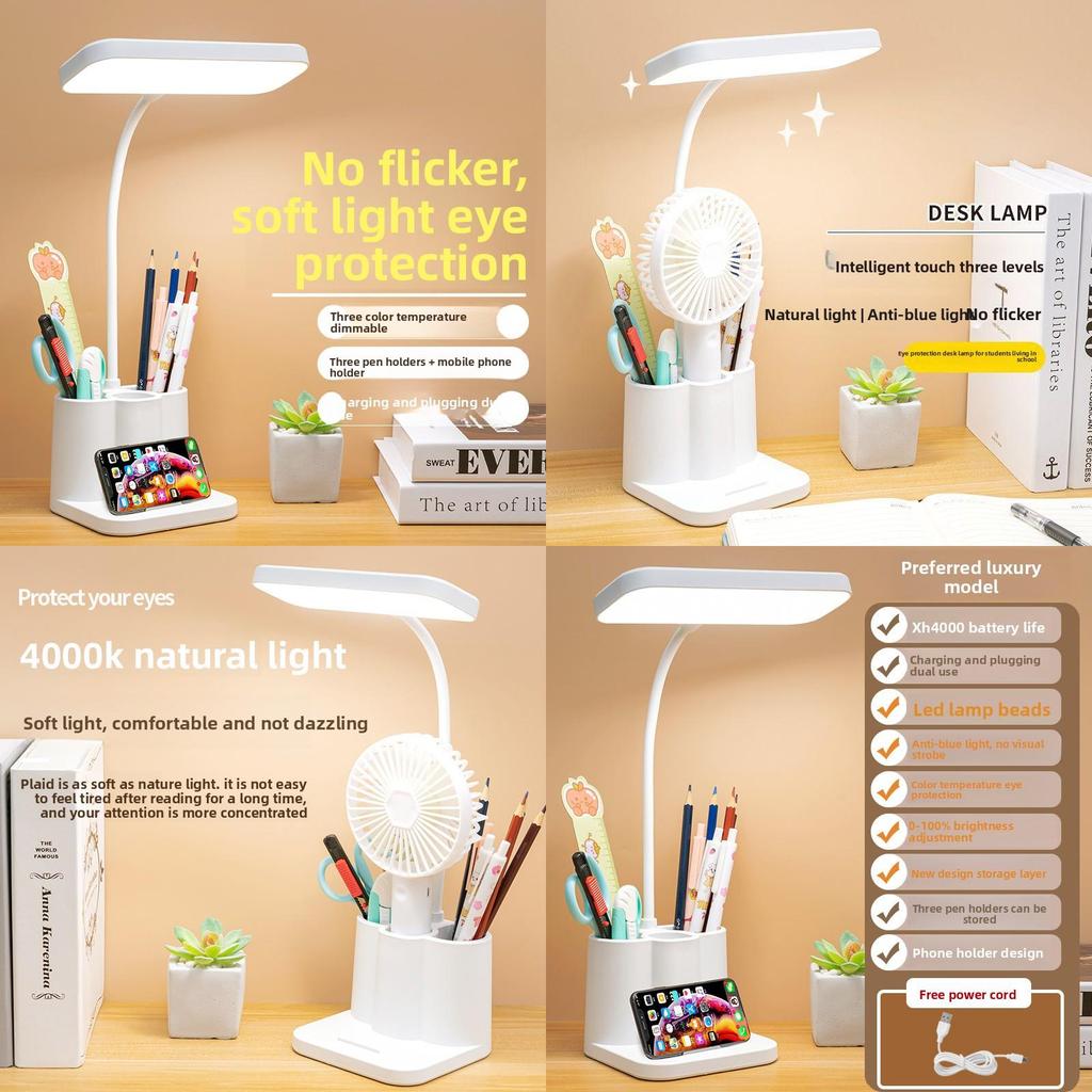 Creative Led Bedside Light With Smart Touch Switch And Eye Caring Design For Study And Relaxation