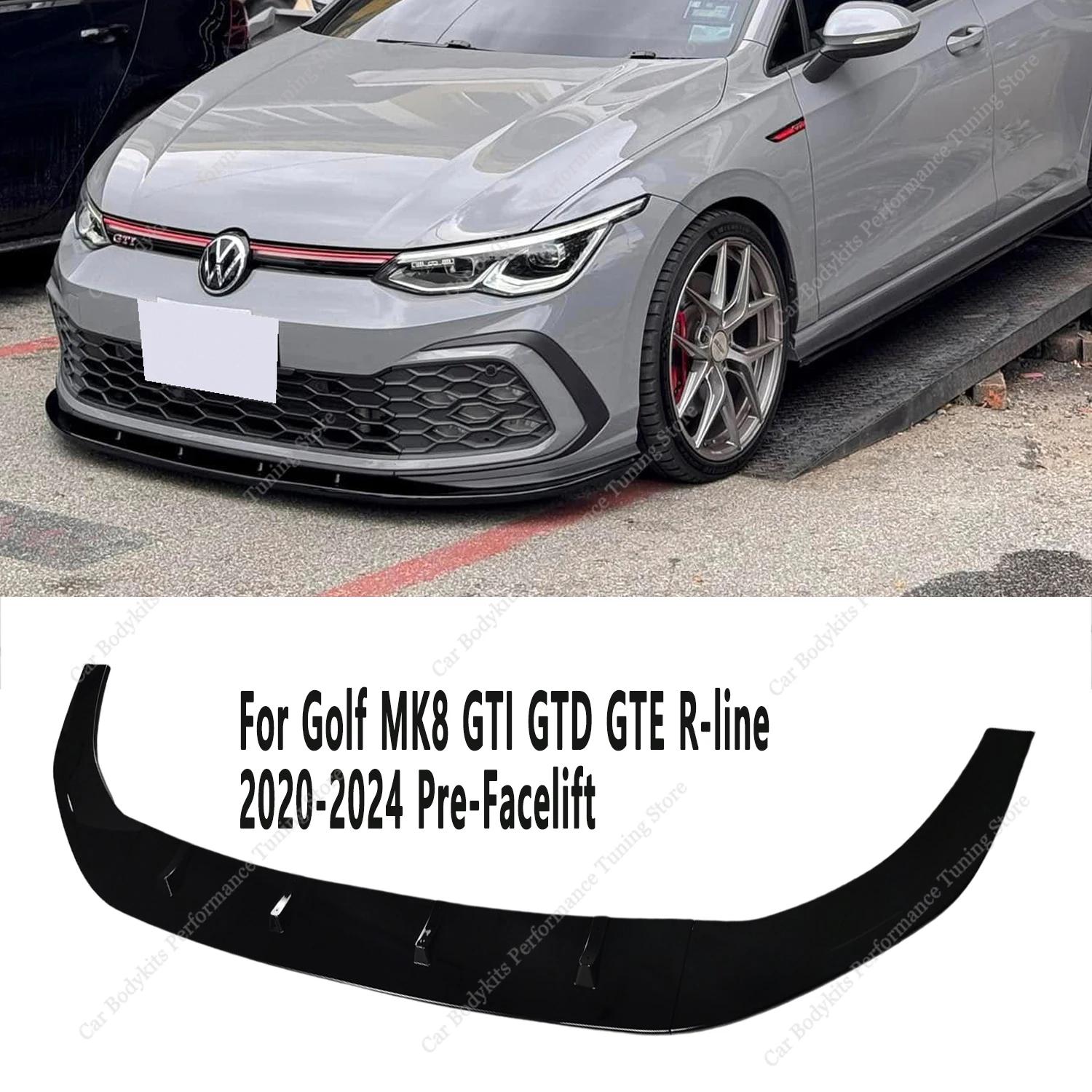 

Maxton Style Car ABS Front Bumper Lip Spoiler Splitter For Golf MK8 8GTI GTD GTE R R-Line GTI Clubsport 2020-2024 Pre-Facelift GTI Gloss Black