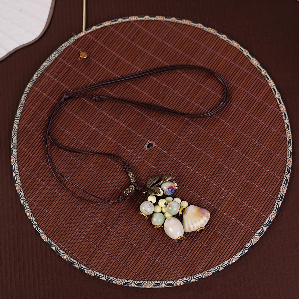 Handmade Ceramic Leaf Necklace Unique Designs Portable Jewelry With Adjustable Chain for Trendy Women Casual Wear