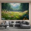 Flower Field Tapestry Wall Hanging Tapestry Art Deco Style Blanket Curtain Home Bedroom Living Room Decoration