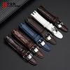 21mm Genuine Leather Watch Strap For Swatch Flyback YRS400G 402G 417 403 412 Curved Cowhide Watchband Men Wristband Bracelet Men