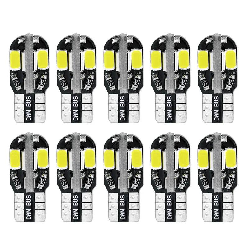 

10 шт. светодиодных ламп W5W T10 Canbus 5730 8SMD 4014 26smd 12 В 6000 К 194 168 светодиодных автомобильных фонарей для карты, габаритных огней, автомобильных сигнальных ламп white light