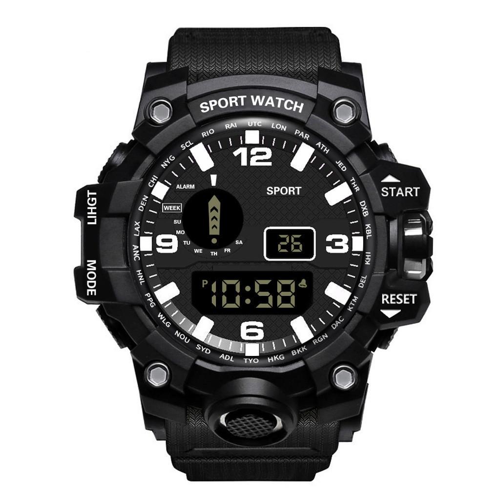 Outdoor Mens Digital Sports Watch With Silicone Strap For Running And Fitness
