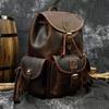 Retro Men's Backpack Crazy Horse Leather Casual Backpack Large Capacity Genuine Leather Student Backpack Exclusive
