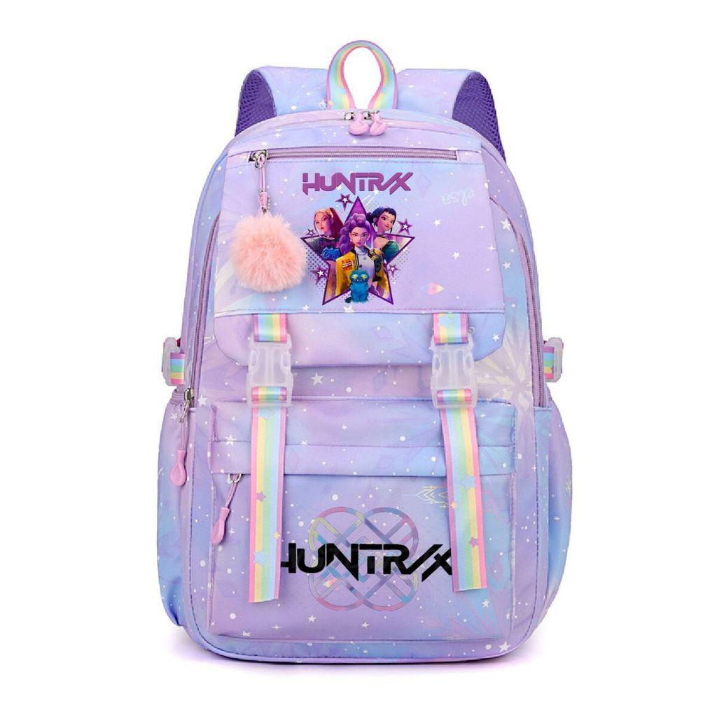 Girls Kpop Hunters Rumi Zoey Mira Printed Backpack Student School Travel Large Capacity Bag