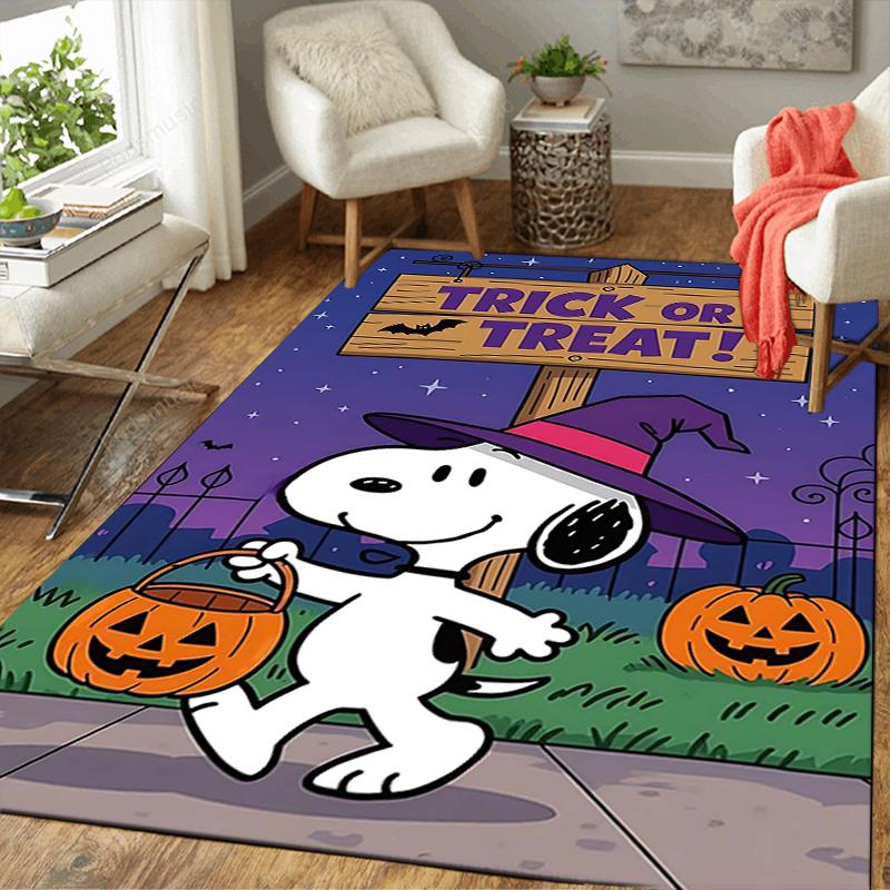 1Pc Snoopy'S Halloween Adventure Rug Office Carpet Indoor Outdoor Doormat Nonslip Soft And Comfortable Living Room Christmas Halloween Gift D91897