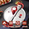 3L/6L/8L Thickened Stainless Steel Cooking Pressure Cooker Compatible with Induction Gas Stovetops One Hand Secure Locking