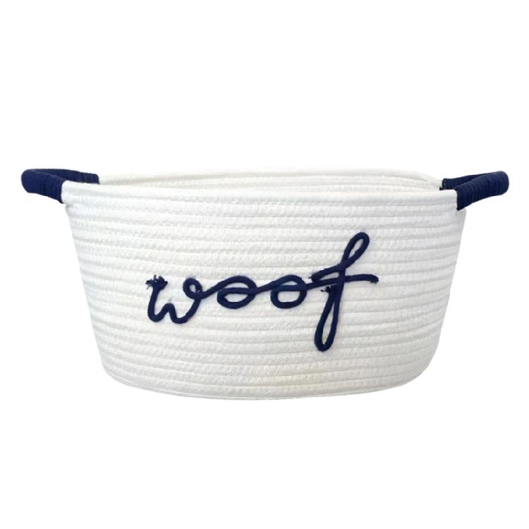 

Cotton Blend Pet Toy Management Basket Featuring Animal Foot Detailing And Efficient Storage Design белый